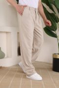 Erkek Beli Lastikli Pileli Baggy Pantolon resmi